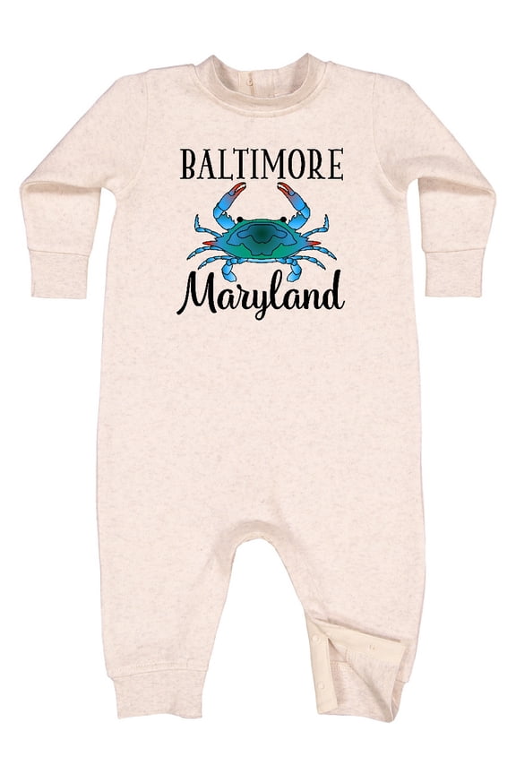 Baltimore Maryland Vacation Blue Crab Baby Fleece Romper