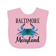 thumbnail image 1 of Inktastic Baltimore Maryland Vacation Blue Crab Boys or Girls Baby Bib, 1 of 4