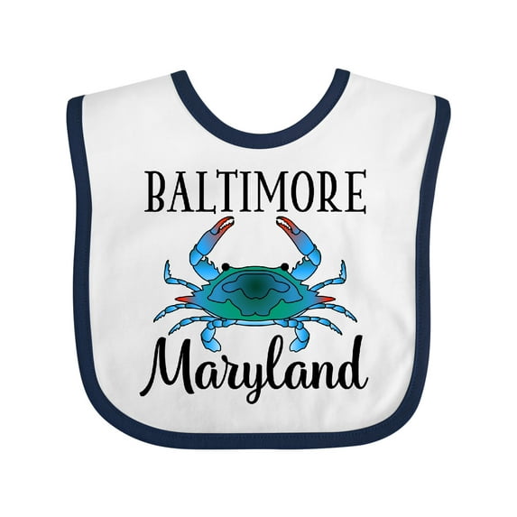Inktastic Baltimore Maryland Vacation Blue Crab Boys or Girls Baby Bib