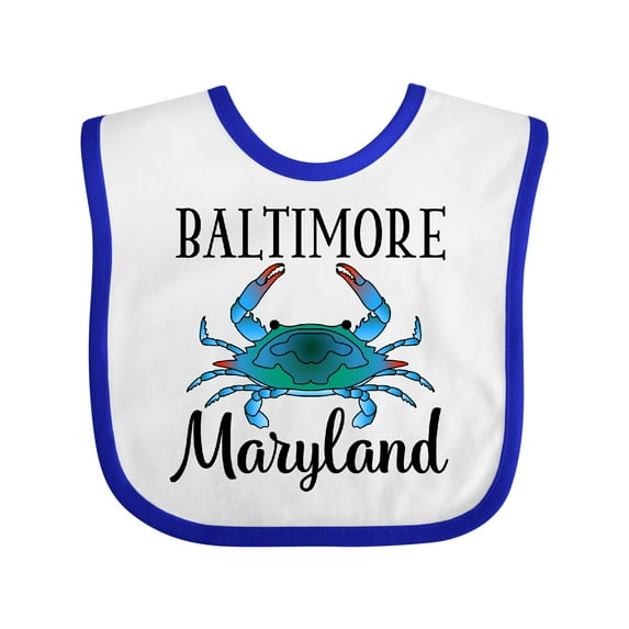 Inktastic Baltimore Maryland Vacation Blue Crab Boys or Girls Baby Bib
