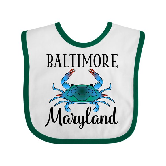Inktastic Baltimore Maryland Vacation Blue Crab Boys or Girls Baby Bib