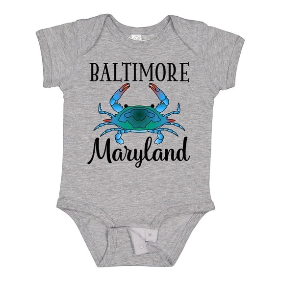 Inktastic Baltimore Maryland Vacation Blue Crab Boys or Girls Baby Bodysuit