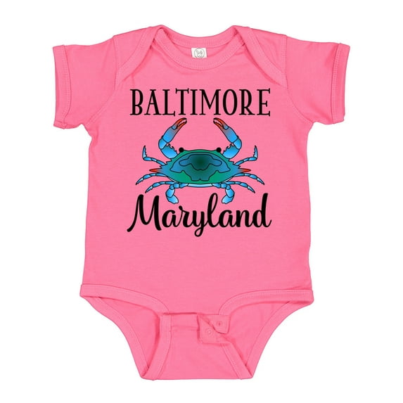 Inktastic Baltimore Maryland Vacation Blue Crab Boys or Girls Baby Bodysuit