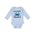thumbnail image 1 of Inktastic Baltimore Maryland Vacation Blue Crab Boys or Girls Long Sleeve Baby Bodysuit, 1 of 5