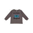 thumbnail image 1 of Inktastic Baltimore Maryland Vacation Blue Crab Boys or Girls Long Sleeve Toddler T-Shirt, 1 of 5