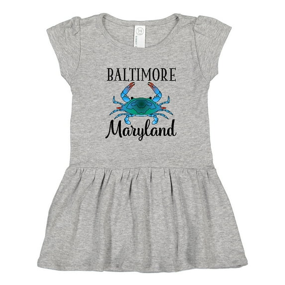 Inktastic Baltimore Maryland Vacation Blue Crab Girls Toddler Dress