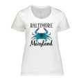 thumbnail image 1 of Inktastic Baltimore Maryland Vacation Blue Crab Women's Plus Size T-Shirt, 1 of 5