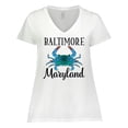 thumbnail image 1 of Inktastic Baltimore Maryland Vacation Blue Crab Women's Plus Size V-Neck T-Shirt, 1 of 5