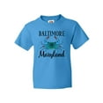 thumbnail image 1 of Inktastic Baltimore Maryland Vacation Blue Crab Youth T-Shirt, 1 of 5