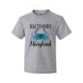 thumbnail image 1 of Inktastic Baltimore Maryland Vacation Blue Crab Youth T-Shirt, 1 of 5