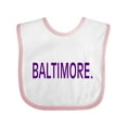 thumbnail image 1 of Inktastic Baltimore in Purple Text Boys or Girls Baby Bib, 1 of 4