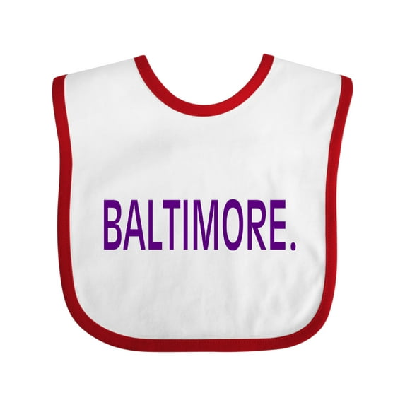 Inktastic Baltimore in Purple Text Boys or Girls Baby Bib