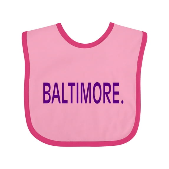 Inktastic Baltimore in Purple Text Boys or Girls Baby Bib