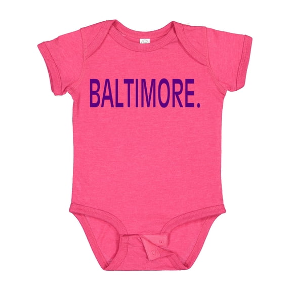 Inktastic Baltimore in Purple Text Boys or Girls Baby Bodysuit
