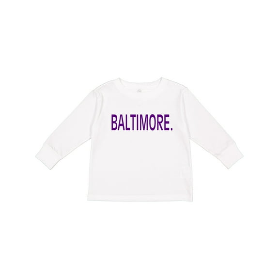 Inktastic Baltimore in Purple Text Boys or Girls Long Sleeve Toddler T-Shirt