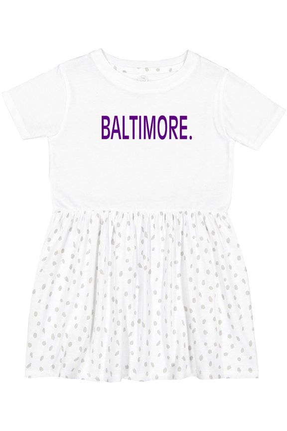 Baltimore in Purple Text Girls Toddler Dress