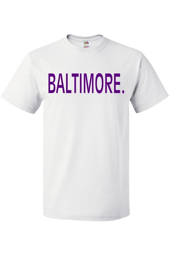 Baltimore in Purple Text T-Shirt