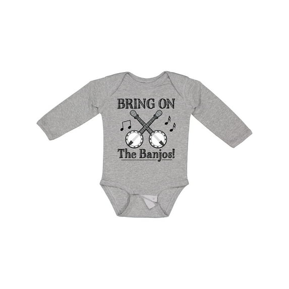 Inktastic Banjo Music Bluegrass Boys or Girls Long Sleeve Baby Bodysuit