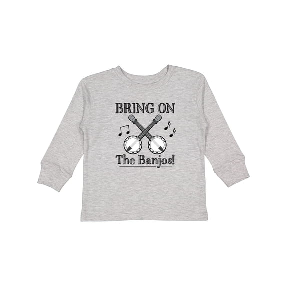 Inktastic Banjo Music Bluegrass Boys or Girls Long Sleeve Toddler T-Shirt