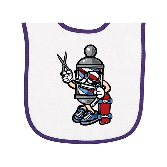 Inktastic Barber Skater Baby Terry Cloth Bib