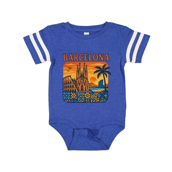 Inktastic Barcelona Cityscape Artwork Boys or Girls Baby Bodysuit
