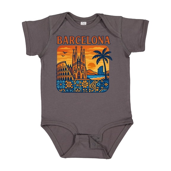 Inktastic Barcelona Cityscape Artwork Boys or Girls Baby Bodysuit