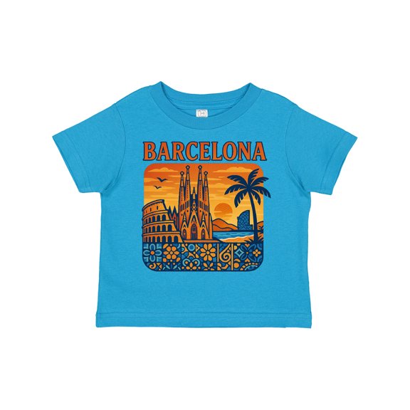 Inktastic Barcelona Cityscape Artwork Boys or Girls Toddler T-Shirt