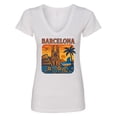 thumbnail image 1 of Inktastic Barcelona Cityscape Artwork Women's V-Neck T-Shirt, 1 of 5
