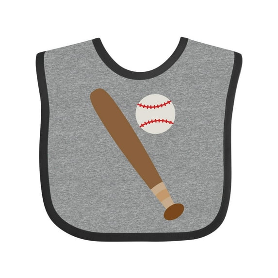 Inktastic Baseball Bat and Ball Boys or Girls Baby Bib