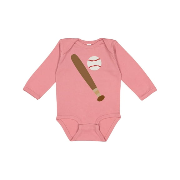Inktastic Baseball Bat and Ball Boys or Girls Long Sleeve Baby Bodysuit