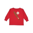 thumbnail image 1 of Inktastic Baseball Bat and Ball Boys or Girls Long Sleeve Toddler T-Shirt, 1 of 5