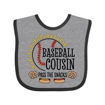 Inktastic Baseball Cousin Pass the Snacks Boys or Girls Baby Bib
