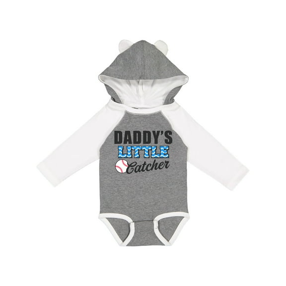 Inktastic Baseball Daddys Little Catcher Boys Long Sleeve Baby Bodysuit