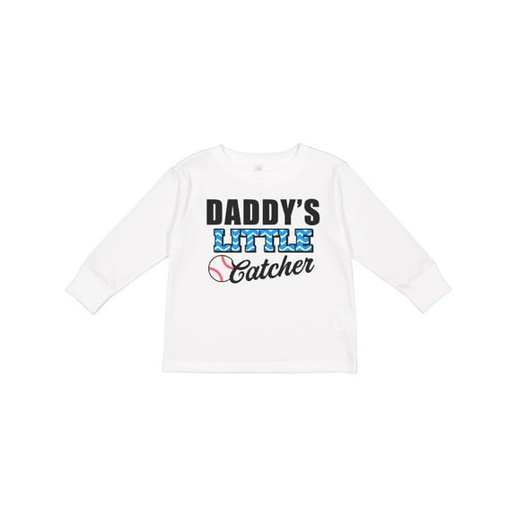 Inktastic Baseball Daddys Little Catcher Boys Long Sleeve Toddler T-Shirt