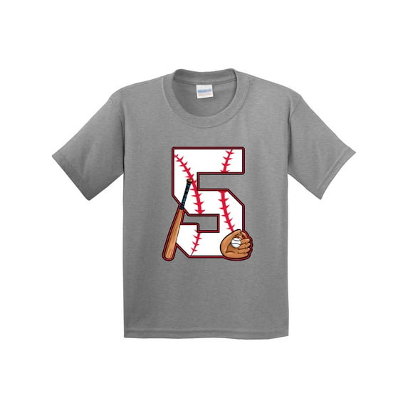 Inktastic Baseball Fifth Birthday Five Years Old Youth T-Shirt