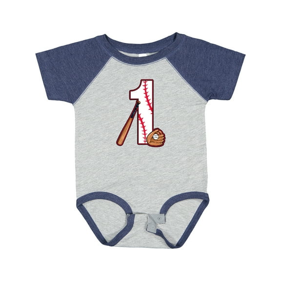 Inktastic Baseball First Birthday One Year Old Boys or Girls Baby Bodysuit
