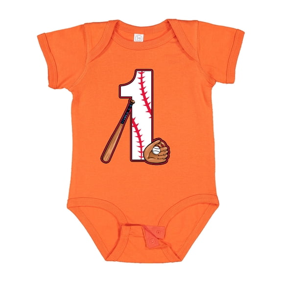 Inktastic Baseball First Birthday One Year Old Boys or Girls Baby Bodysuit