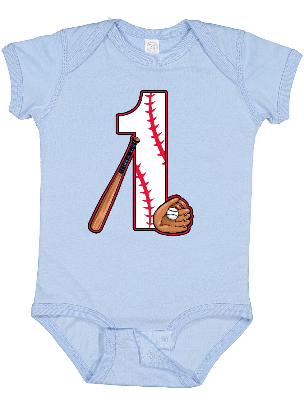 Inktastic Baseball First Birthday One Year Old Boys or Girls Baby Bodysuit
