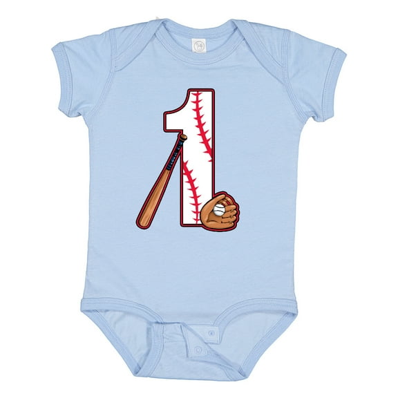 Inktastic Baseball First Birthday One Year Old Boys or Girls Baby Bodysuit