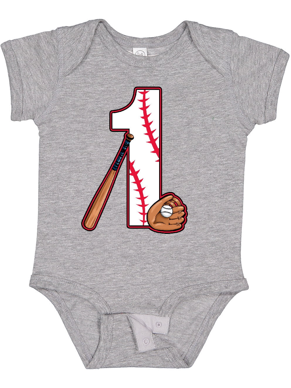 Inktastic Baseball First Birthday One Year Old Boys or Girls Baby Bodysuit