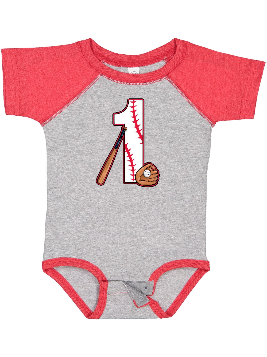 Inktastic Baseball First Birthday One Year Old Boys or Girls Baby Bodysuit