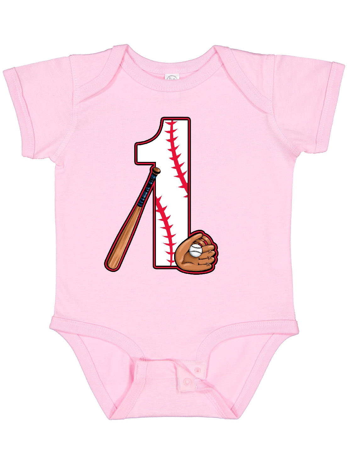 Inktastic Baseball First Birthday One Year Old Boys or Girls Baby Bodysuit