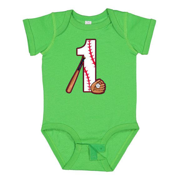 Inktastic Baseball First Birthday One Year Old Boys or Girls Baby Bodysuit