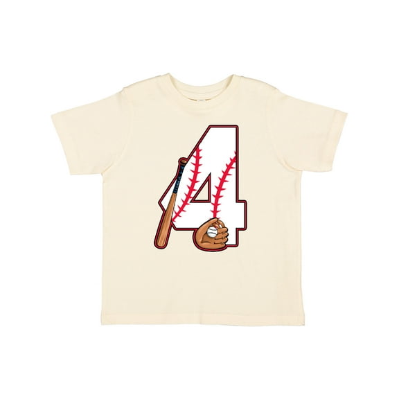 Inktastic Baseball Fourth Birthday Four Years Old Boys or Girls Toddler T-Shirt