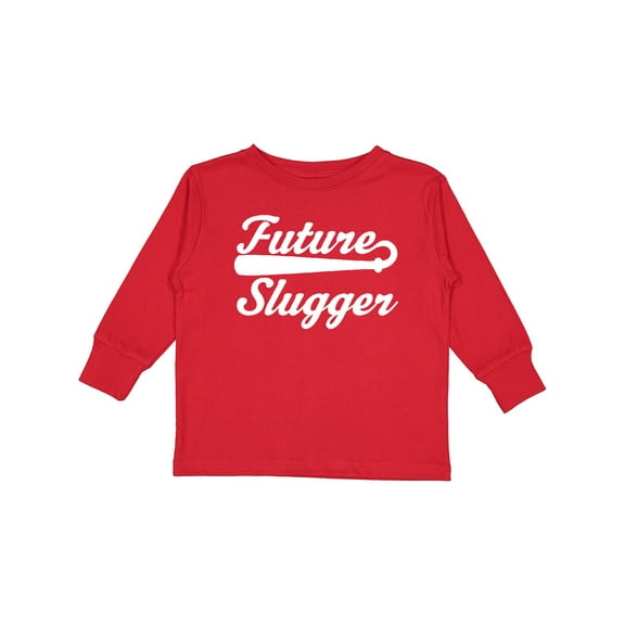 Inktastic Baseball Future Slugger Boys or Girls Long Sleeve Toddler T-Shirt