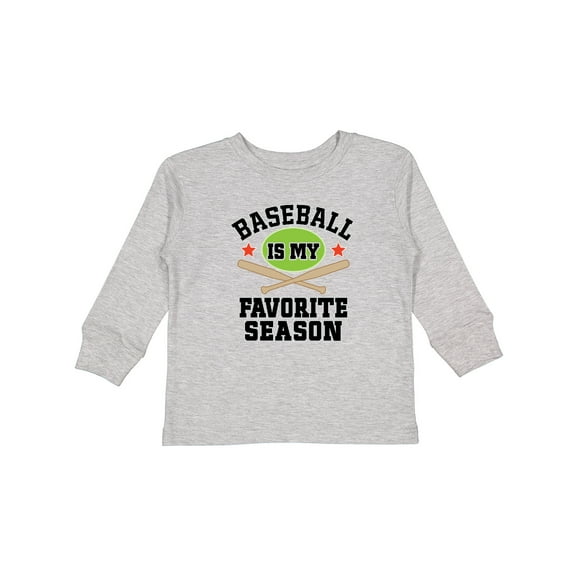 Inktastic Baseball Is My Favorite Season Boys or Girls Long Sleeve Toddler T-Shirt