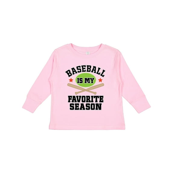 Inktastic Baseball Is My Favorite Season Boys or Girls Long Sleeve Toddler T-Shirt