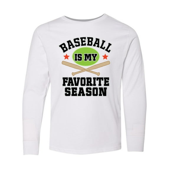 Inktastic Baseball Is My Favorite Season Long Sleeve Youth T-Shirt