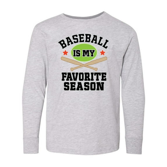 Inktastic Baseball Is My Favorite Season Long Sleeve Youth T-Shirt