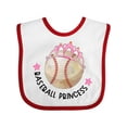 thumbnail image 1 of Inktastic Baseball Princess Tiara Girls Baby Bib, 1 of 4